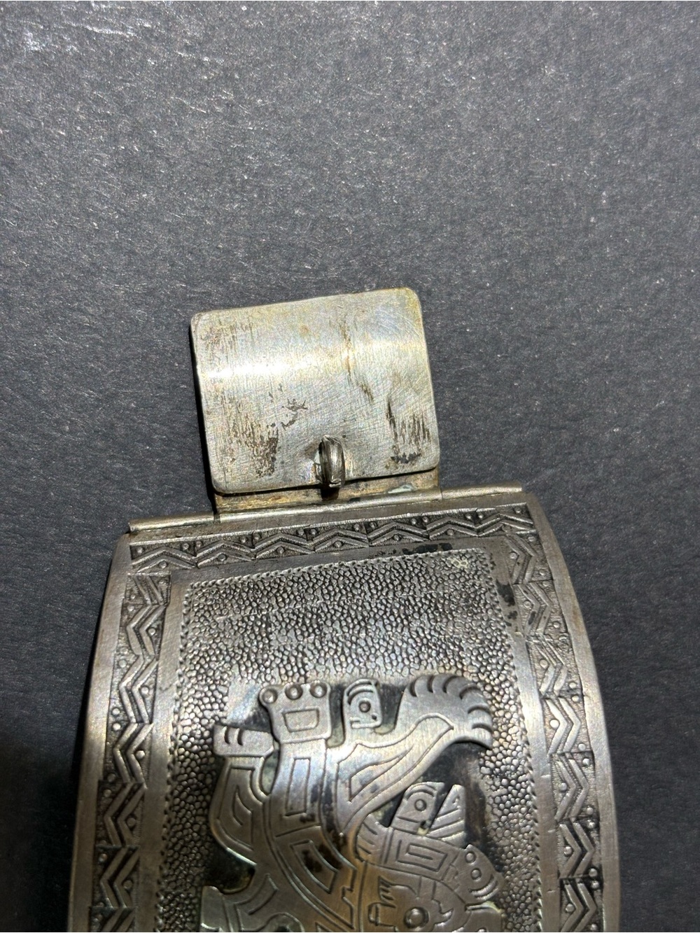 Silver Peruvian cuff bracelet - Picture 5 of 13